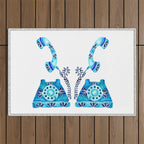Vintage Rotary Phone - Blue Raspberry Outdoor Rug Gallery Image 1