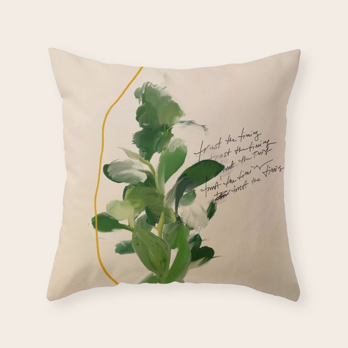 "Trust The Timing." Throw Pillow Gallery Image 1