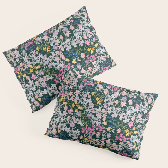 Wildflower Field on Pine Grove - Pink, Orange, Blue, & Purple Pillow Sham Gallery Image 3