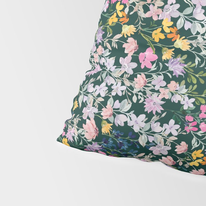Wildflower Field on Pine Grove - Pink, Orange, Blue, & Purple Pillow Sham Gallery Image 4