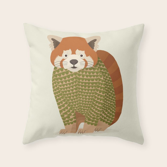 Whimsical Red Panda Throw Pillow Gallery Image 1