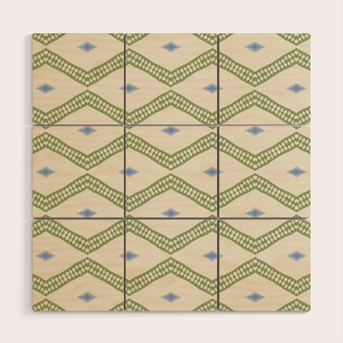 Ikat Hand-cut Pattern 3 Wood Wall Art Gallery Image 1