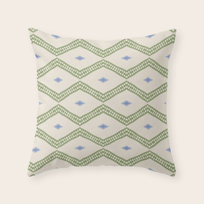 Ikat Hand-cut Pattern 3 Throw Pillow Gallery Image 1