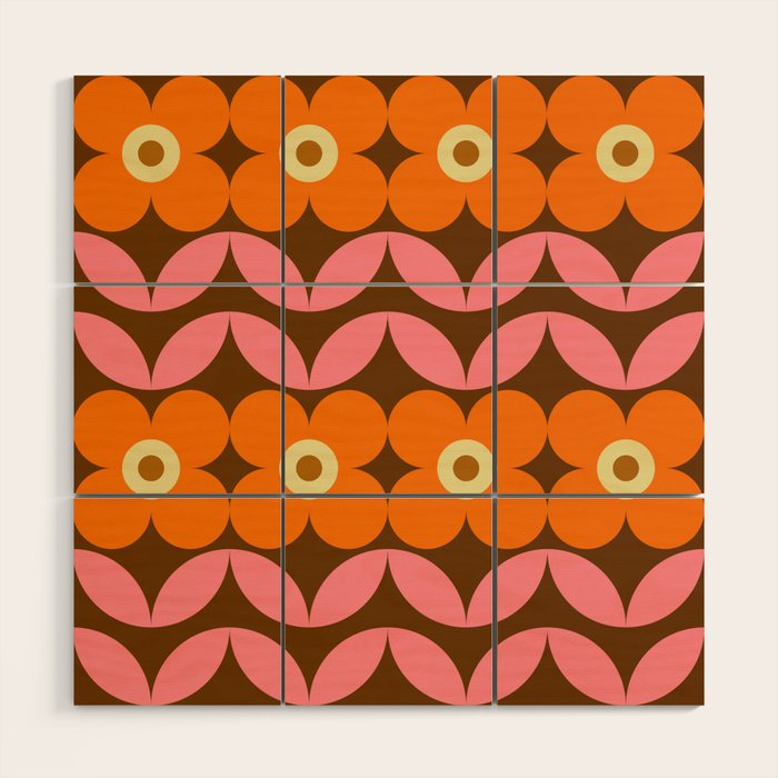 Retro Flower 10A Wood Wall Art Gallery Image 1