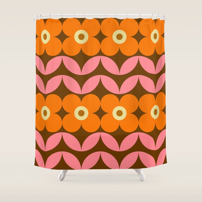 Retro Flower 10A Shower Curtain Gallery Image 1