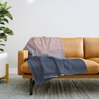 Waves In Texture - Blue & Beige Throw Blanket Gallery Image 1