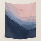 Waves In Texture - Blue & Beige Wall Tapestry Gallery Image 4