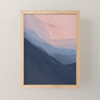 Waves In Texture - Blue & Beige Mini Art Print Gallery Image 1