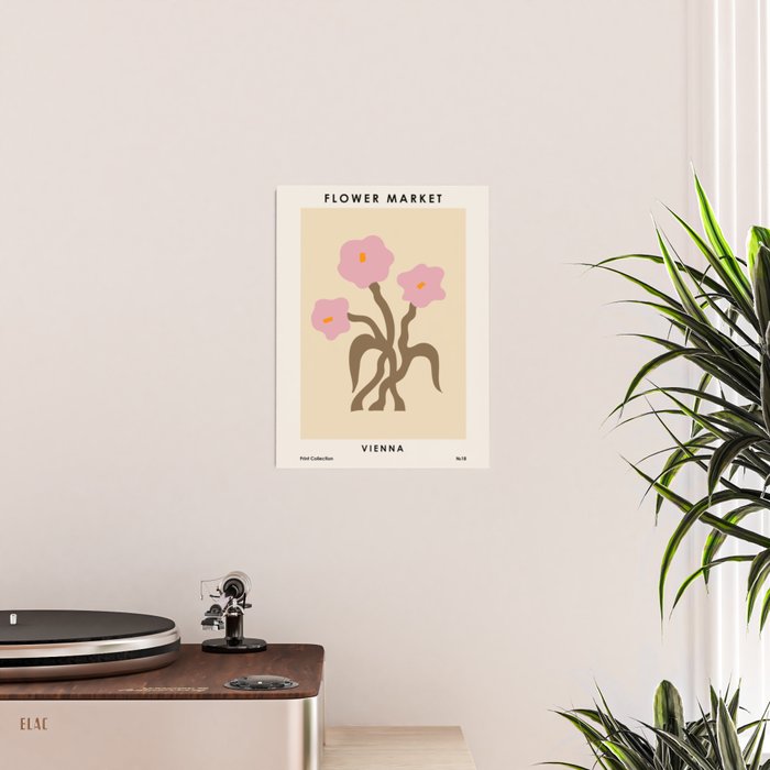 Flower Market, Vienna, Modern Art, Botanical retro art Poster Gallery Image 2