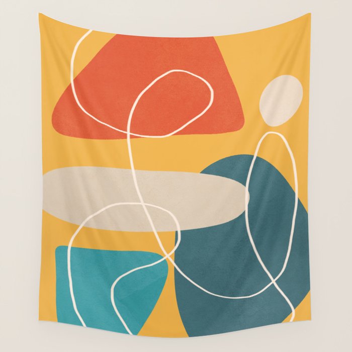 Minimal Colorful Abstract Shapes 3 Wall Tapestry Gallery Image 4