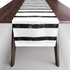 Handmade Stripe Block Pattern (mustard yellow/white/black) Table Runner Gallery Image 1