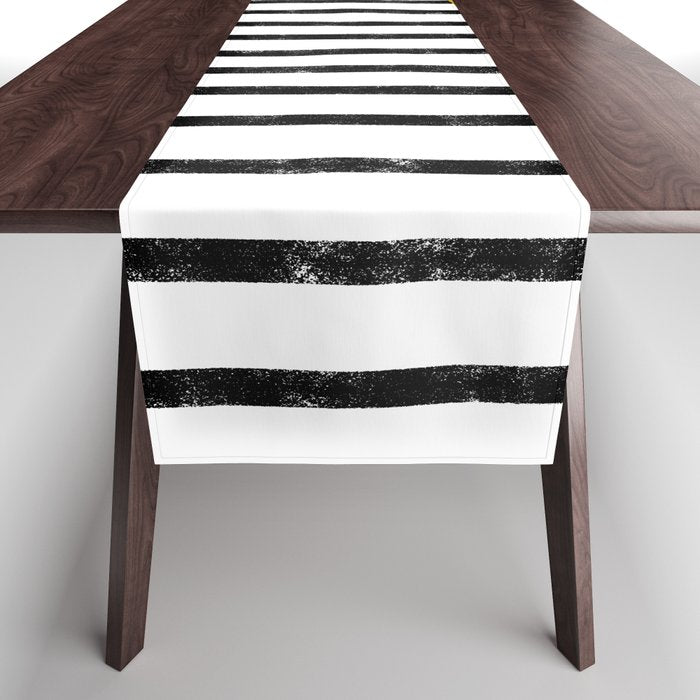 Handmade Stripe Block Pattern (mustard yellow/white/black) Table Runner Gallery Image 1