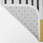 Handmade Stripe Block Pattern (mustard yellow/white/black) Bath Mat Gallery Image 2