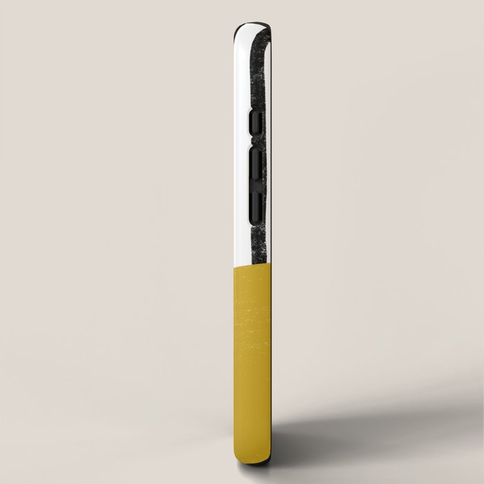 Handmade Stripe Block Pattern (mustard yellow/white/black) iPhone Case Gallery Image 2