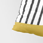 Handmade Stripe Block Pattern (mustard yellow/white/black) Pillow Sham Gallery Image 4