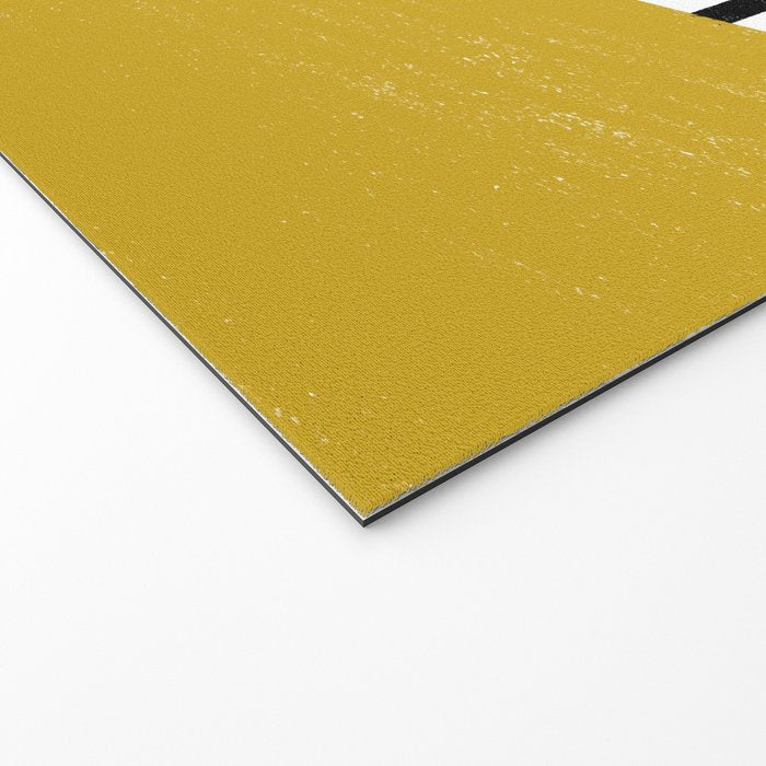Handmade Stripe Block Pattern (mustard yellow/white/black) Welcome Mat Gallery Image 2