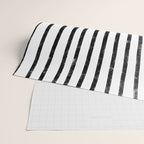 Handmade Stripe Block Pattern (mustard yellow/white/black) Wrapping Paper Gallery Image 2
