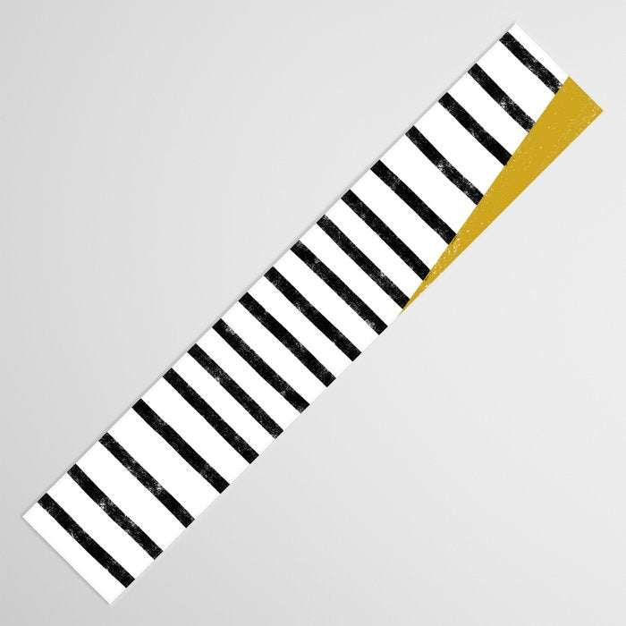 Handmade Stripe Block Pattern (mustard yellow/white/black) Table Runner Gallery Image 3
