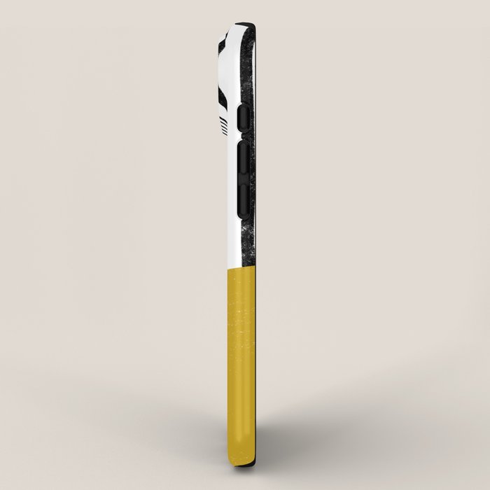 Handmade Stripe Block Pattern (mustard yellow/white/black) iPhone Case Gallery Image 2