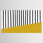 Handmade Stripe Block Pattern (mustard yellow/white/black) Tablecloth Gallery Image 2