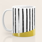 Handmade Stripe Block Pattern (mustard yellow/white/black) Coffee Mug Gallery Image 3