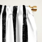 Handmade Stripe Block Pattern (mustard yellow/white/black) Window Curtain Gallery Image 2