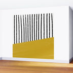 Handmade Stripe Block Pattern (mustard yellow/white/black) Wall Mural Gallery Image 2