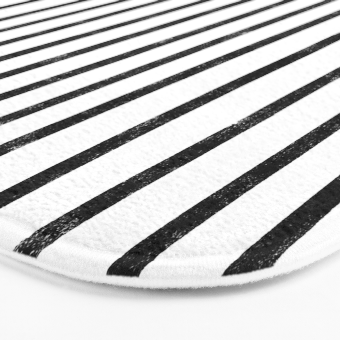 Handmade Stripe Block Pattern (mustard yellow/white/black) Bath Mat Gallery Image 3