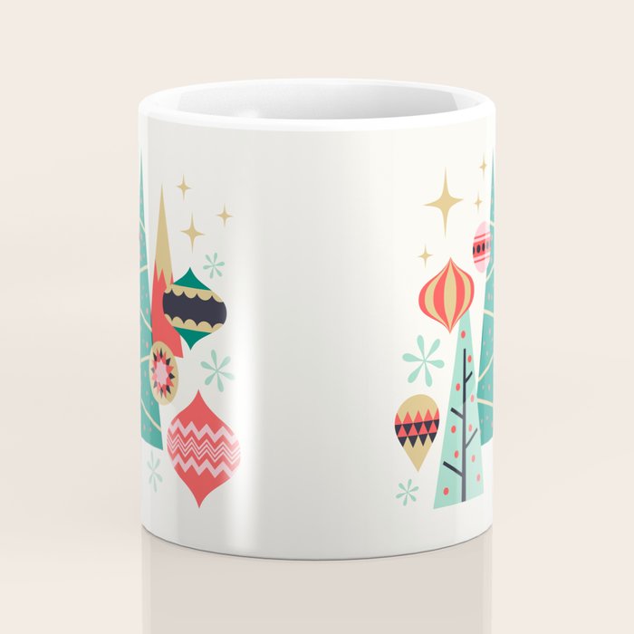 Retro Christmas Card Theme - Plain White Coffee Mug Gallery Image 4