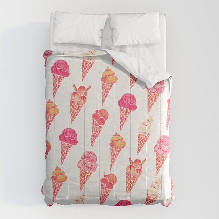 Ice Cream Cones - Pink & Peach Palette Comforter Gallery Image 1