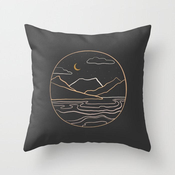 sneak peak at night Throw Pillow Gallery Image 1