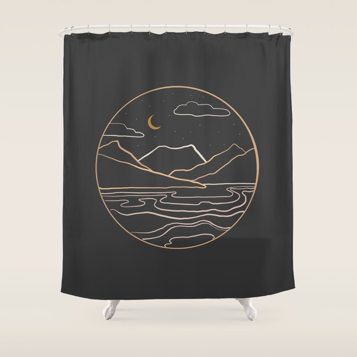 sneak peak at night Shower Curtain Gallery Image 1