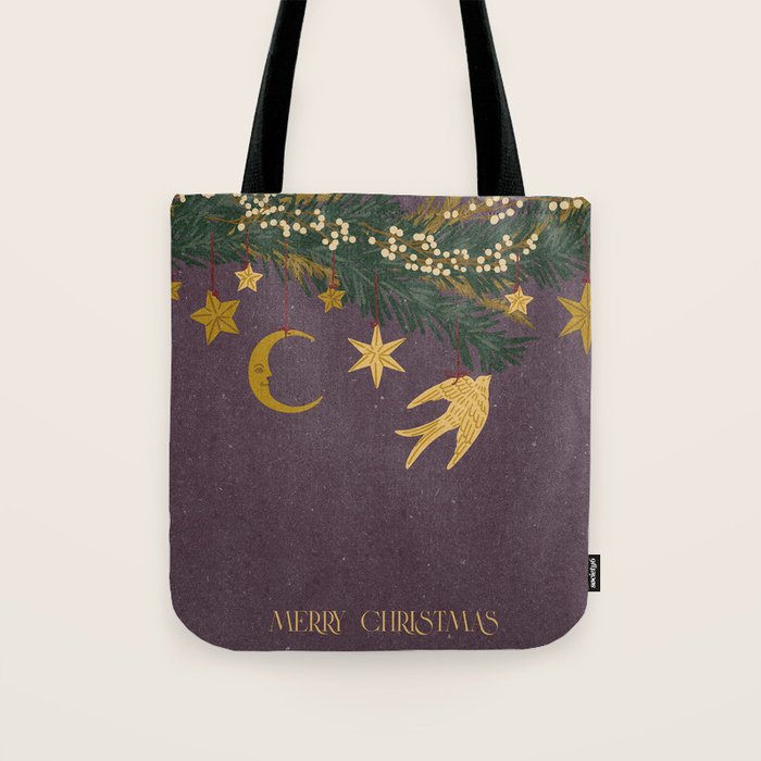 Christmas vintage toys on Christmas tree branches Tote Bag Gallery Image 1