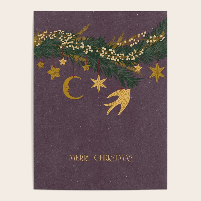 Christmas vintage toys on Christmas tree branches Poster Gallery Image 4