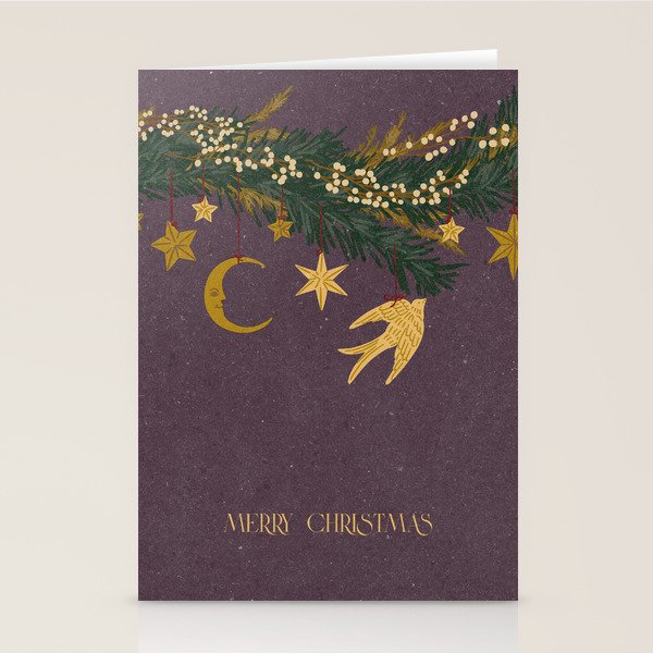 Christmas vintage toys on Christmas tree branches Stationery Card Gallery Image 2