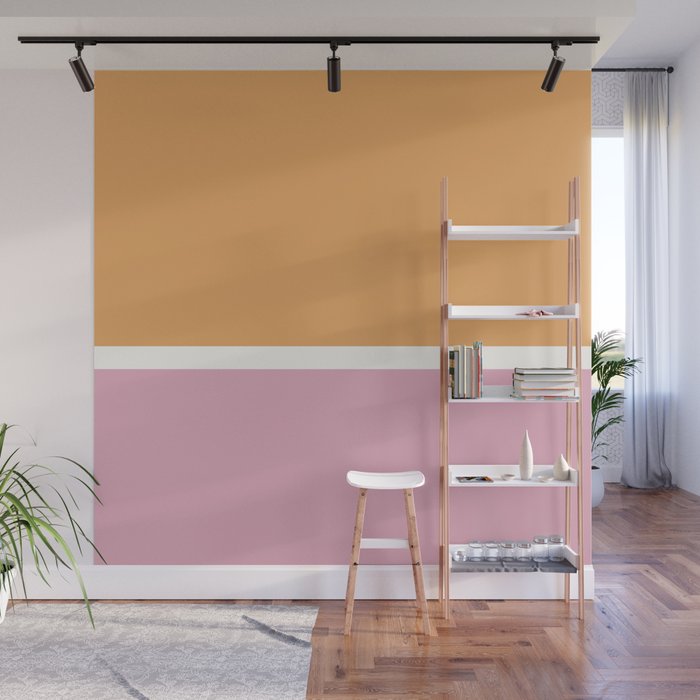 Color Block VII Orange Pink Wall Mural Gallery Image 1