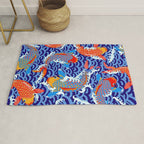 Koi fish / japanese tattoo style pattern Rug Gallery Image 1