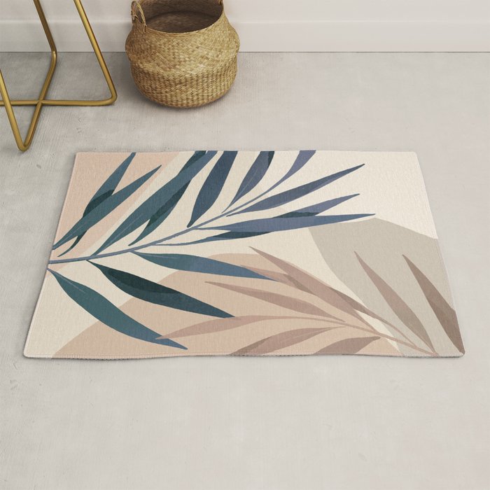 Minimal Abstract Art Tropical Leaves 15 Rug Gallery Image 1