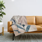 Minimal Abstract Art Tropical Leaves 15 Throw Blanket Gallery Image 1