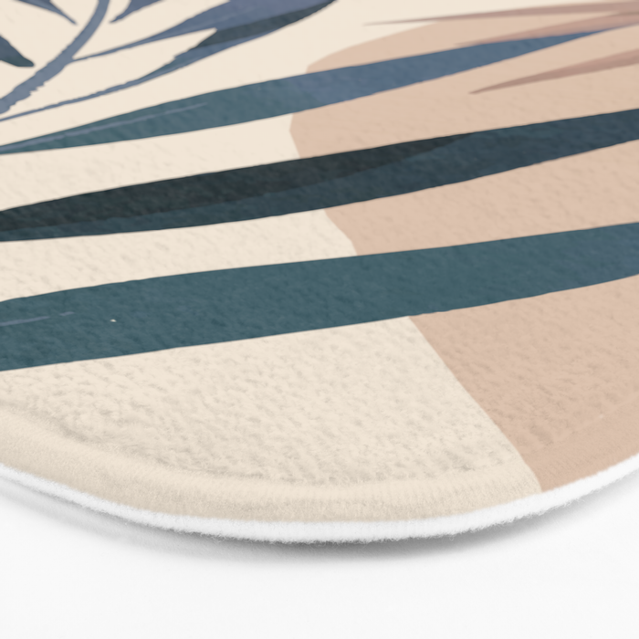 Minimal Abstract Art Tropical Leaves 15 Bath Mat Gallery Image 3