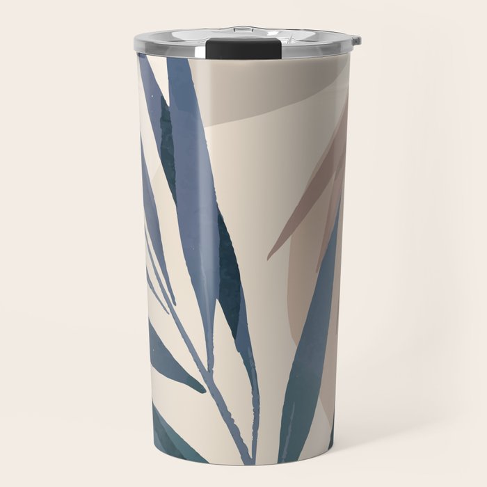Minimal Abstract Art Tropical Leaves 15 Travel Mug Gallery Image 1