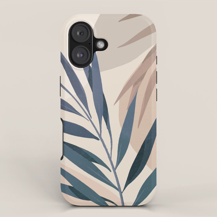 Minimal Abstract Art Tropical Leaves 15 iPhone Case Gallery Image 1