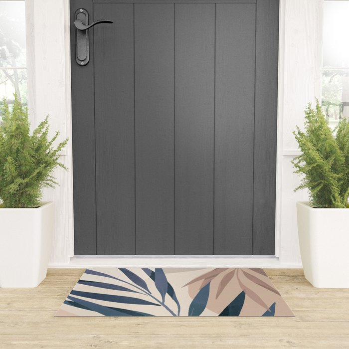 Minimal Abstract Art Tropical Leaves 15 Welcome Mat Gallery Image 3