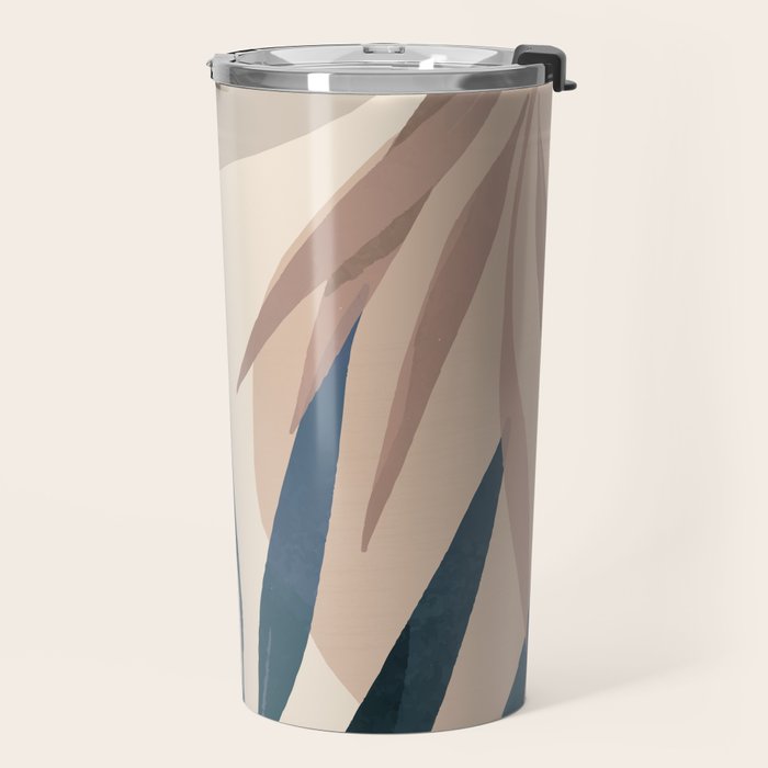 Minimal Abstract Art Tropical Leaves 15 Travel Mug Gallery Image 2