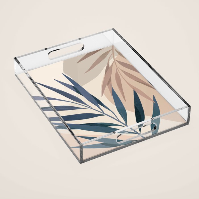 Minimal Abstract Art Tropical Leaves 15 Acrylic Tray Gallery Image 1