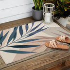 Minimal Abstract Art Tropical Leaves 15 Outdoor Rug Gallery Image 2
