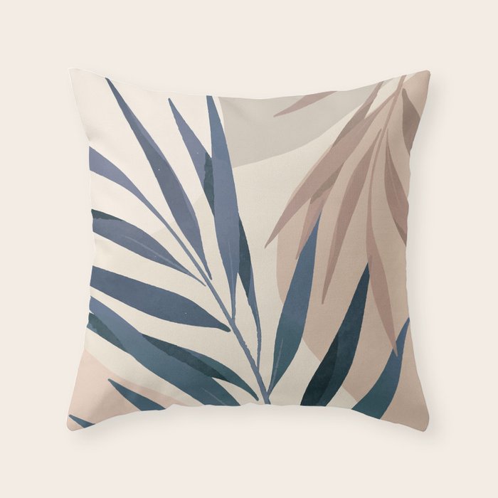 Minimal Abstract Art Tropical Leaves 15 Throw Pillow Gallery Image 6
