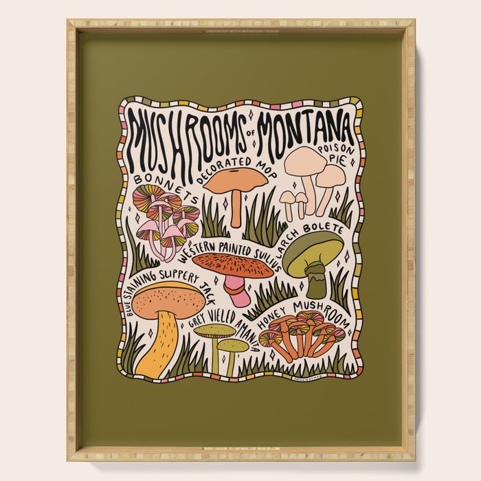 Mushrooms of Montana Serving Tray Gallery Image 1