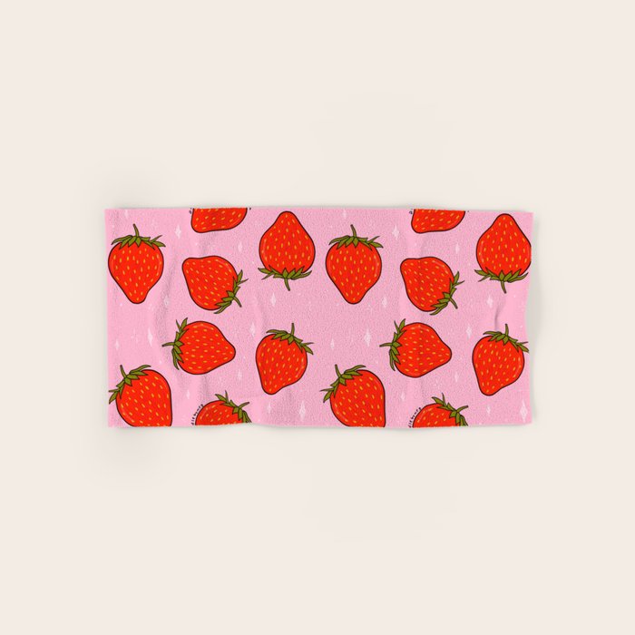 Strawberry Print Bath Towel Gallery Image 1