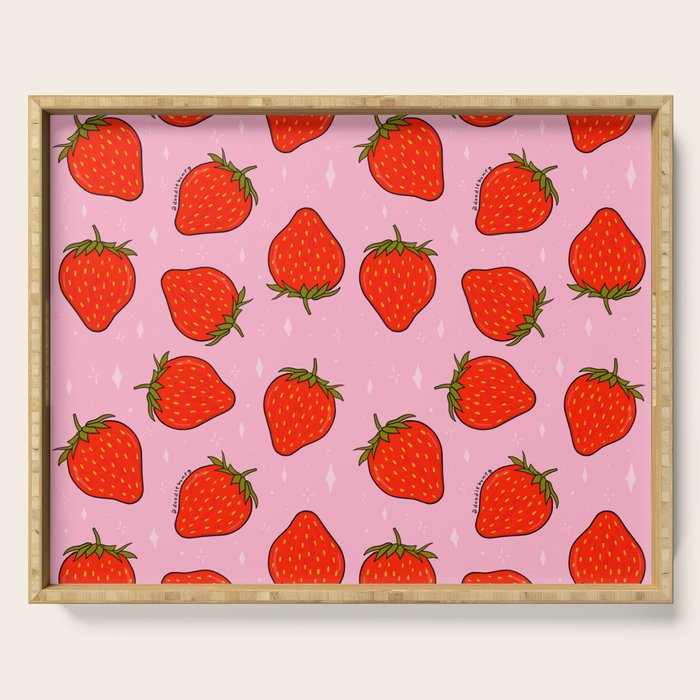 Strawberry Print Serving Tray Gallery Image 1